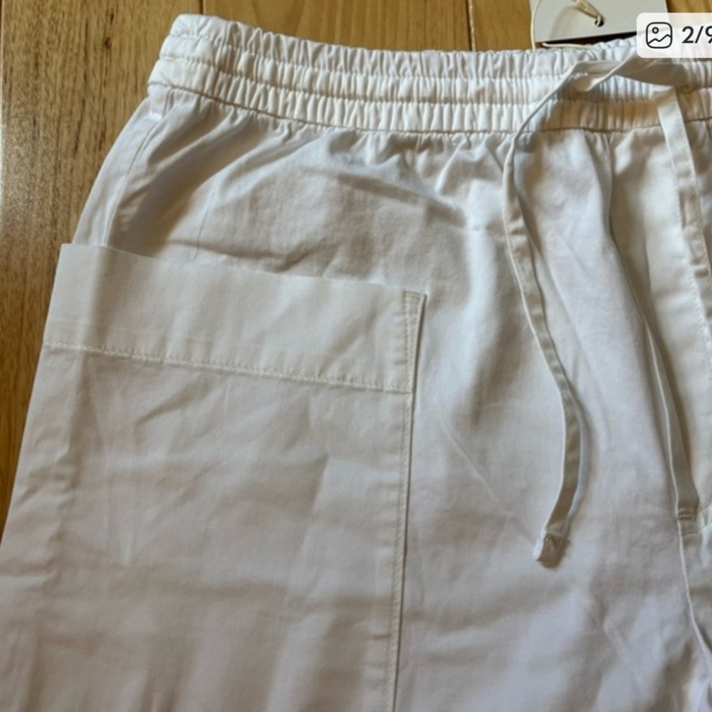 NEW Everlane Easy Patch Pocket White Organic Cotton Shorts M-L - Picture 2 of 7